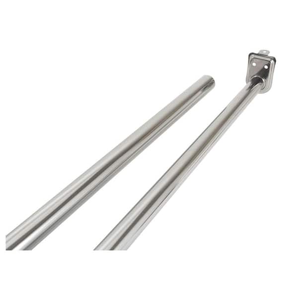 Design House Adjustable Closet Rod, Steel 80 in. to 150 in. L, Polished Chrome