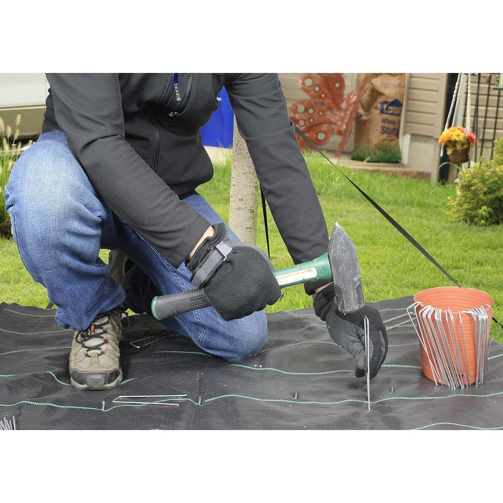 AllThingMetal 6 Inch Galvanized Steel Landscape Staples, 100 Pack