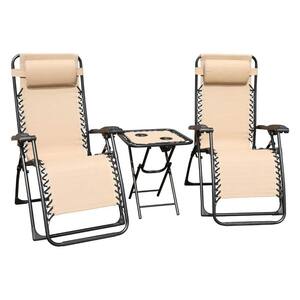 Boyel Living 3-Pieces Steel Frame Outdoor Patio Folding Portable Zero ...