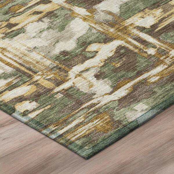 Chantille Machine Washable Indoor/Outdoor Abstract ACN2928 Olive 3 ft. x 4 ft. Area Rug