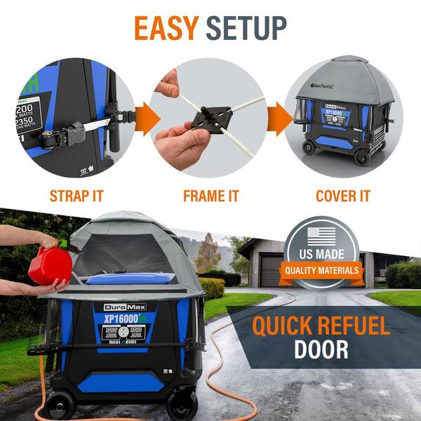GenTent XL Inverter Kit Generator Tent Running Cover in Grey with