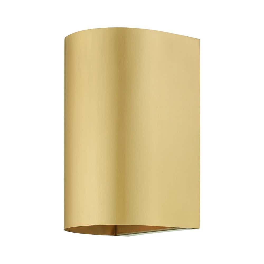 Satin Gold Handcrafted Steel Outdoor Wall Sconce