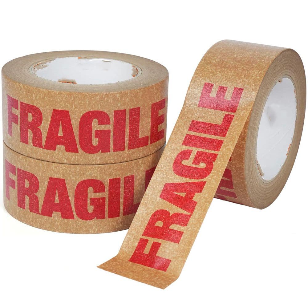 Fragile Tape Eco-Friendly Kraft Paper Biodegradable Packaging Self Adhesive Box Tape 2 in. x 55 yds. 3 Rolls price history on PriceWatchPro
