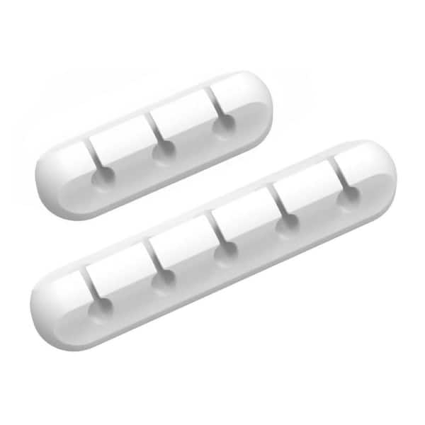 OBJLGEV Cable Clips Cord Organizer Management USB Cable Holder Wire Organizer White 2-Packs for Desk Car Home Office