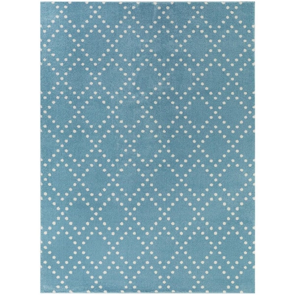 BALTA Dotted Blue 5 ft. 3 in. x 7 ft. Diamond Area Rug