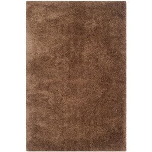 Venice Shag Taupe 4 ft. x 6 ft. Solid Area Rug