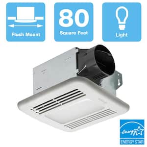 Integrity Series 80 CFM Ceiling Bathroom Exhaust Fan with Dimmable LED Light, Energy Star
