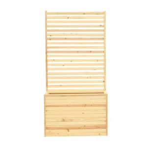 36 in. x 71 in. x 13 in. Solid Wood Garden Trellis with Planter Box