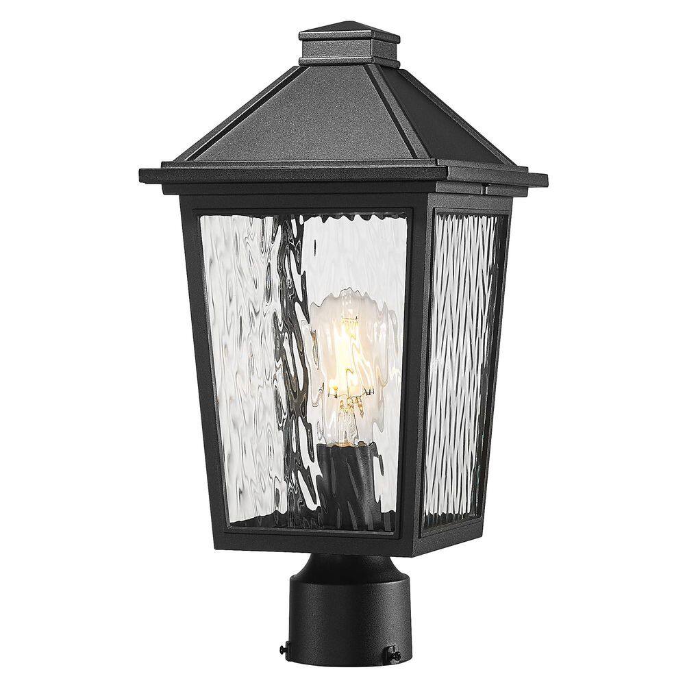 1-Light Black Aluminum Hardwired Outdoor Weather Resistant Post Light Set with No Bulbs Included price history on PriceWatchPro