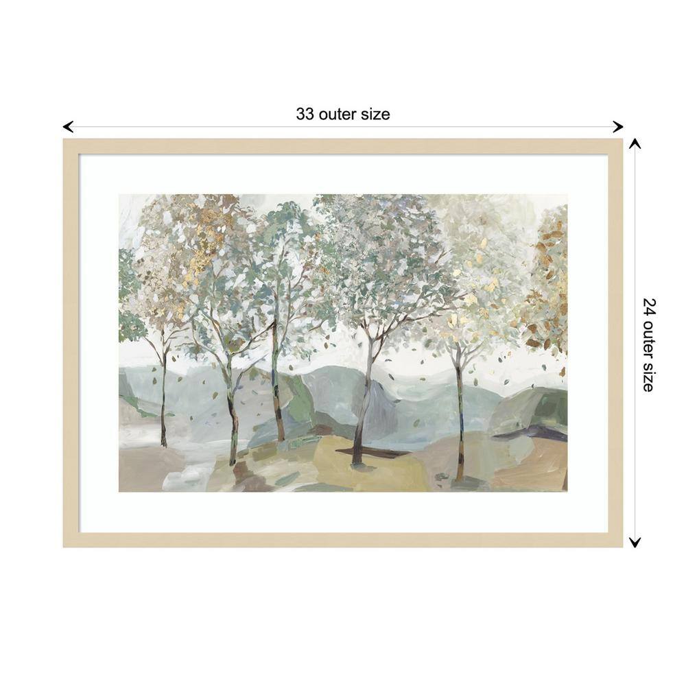 Blue Tree Ridge I Framed Landscape Print in Natural Wood