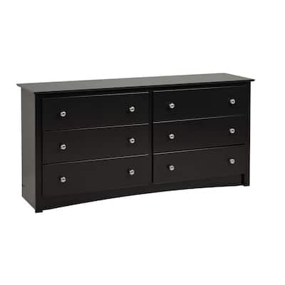 Sonoma 6-Drawer Black Dresser