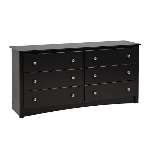 Sonoma 6 Drawer Dresser Black Bedroom Furniture NEW 