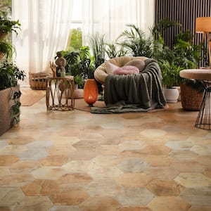 Terre Hex Rosso 9-7/8 in. x 11-3/8 in. Porcelain Floor and Wall Tile (10.2 sq. ft./Case)