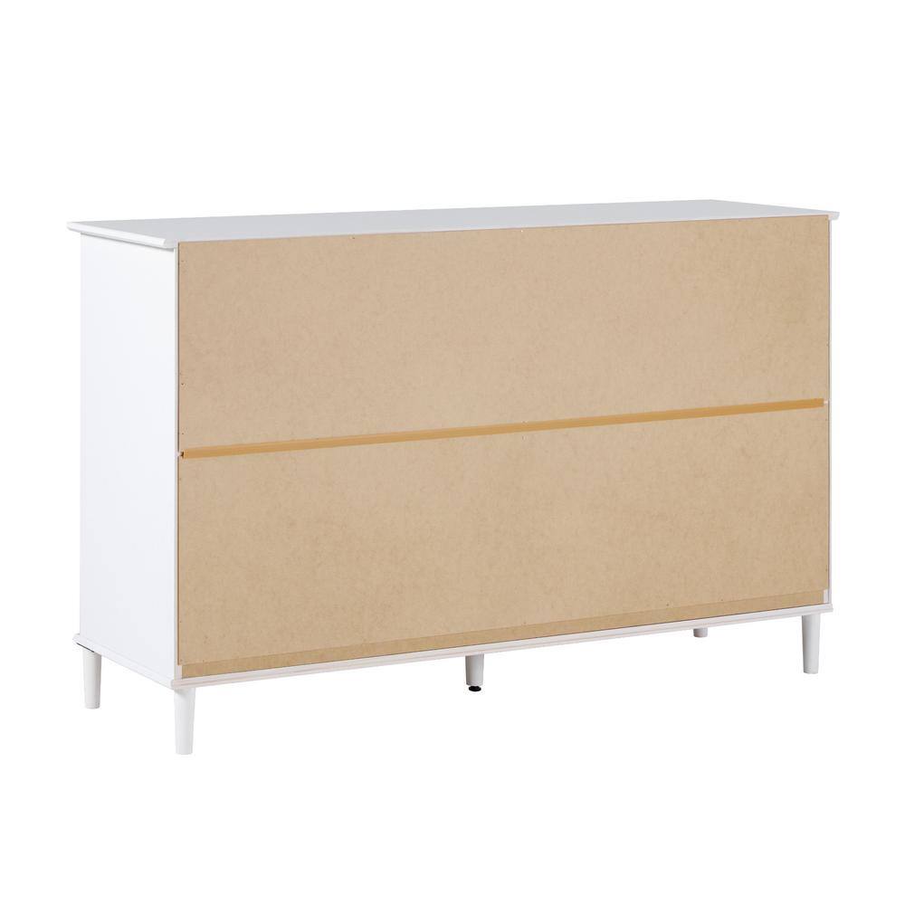 Classic Mid-Century Modern Caramel 6-Drawer 57 in. Solid Wood Dresser - thumbnail 6
