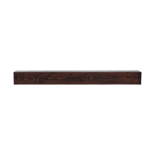 Fireplace Mantel 8 in. W x 60 in. D x 6 in. H Rustic Brown 50 lbs. Natural Wood Mantel Solid Decorative Wall Shelf