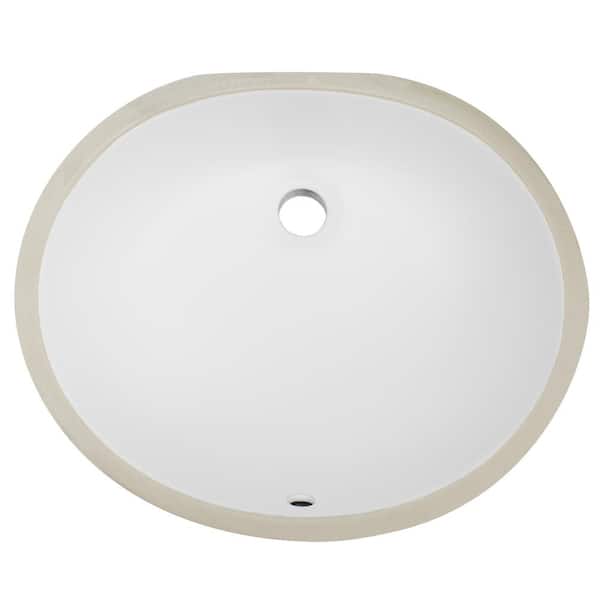 Ticor Belfast 19.5 in. Undermount Vanity Sink Basin in White