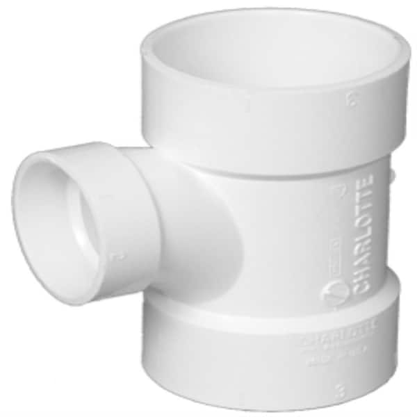 Charlotte Pipe 3 in. x 3 in. x 1-1/2 in. DWV PVC Sanitary Tee Reducing