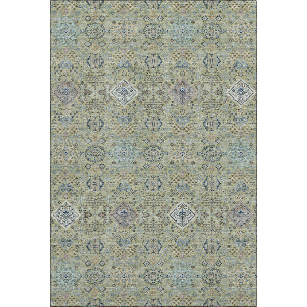 Mayfield Premium Machine Washable Abstract AMF2440 Aloe 8 ft. x 10 ft. Area Rug price history on PriceWatchPro