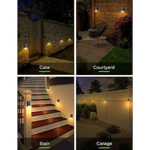 80 Lumens Integrated LED Amber Waterproof Dusk to Dawn Stair Light (4-Pack)