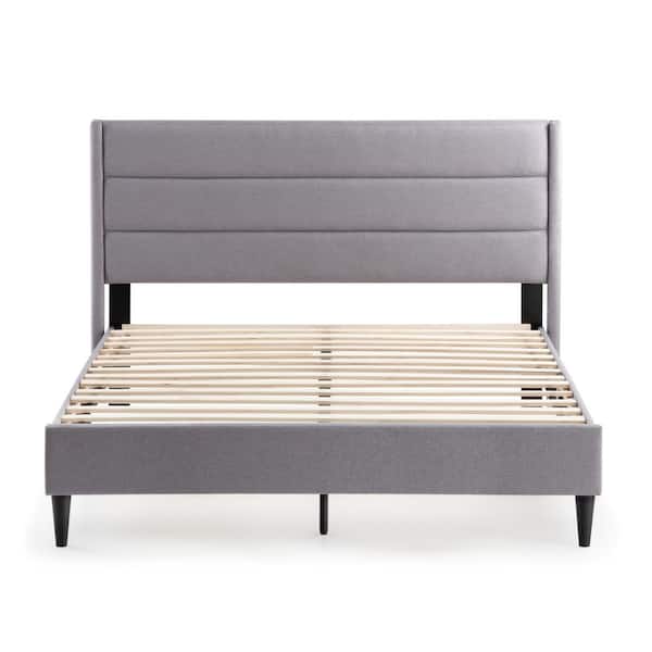 Brookside Amelia Upholstered Stone Full Bed with Horizontal Channels