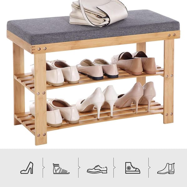 3-Tier Shoe Rack Bench Cushion. Holds Up to 400 lb Rack, for