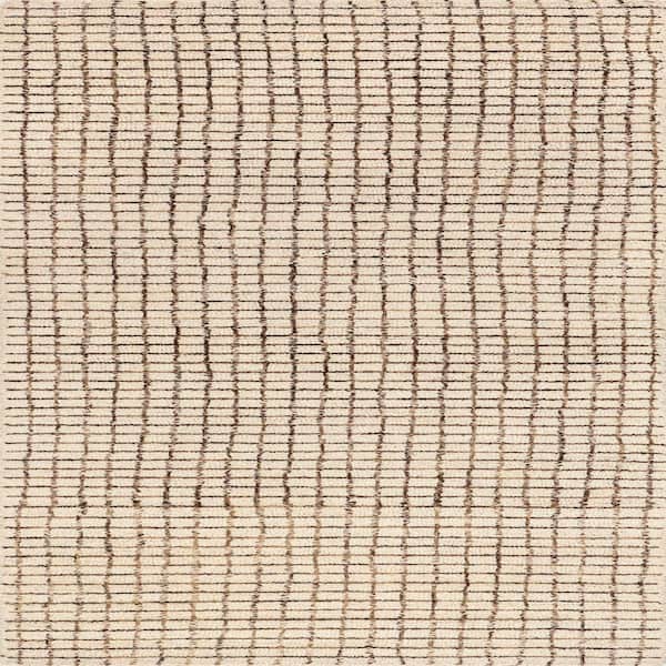 RUGS USA Melrose Checked Wool Cream 3 ft. x 8 ft. Indoor/Outdoor Patio Runner Rug