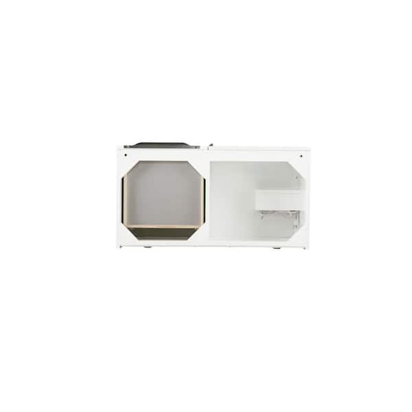 James Martin Vanities Columbia 35.5 in. W x 19 in. D x 36 in. H Single Bath Vanity in Glossy White with Glossy White Composite Top
