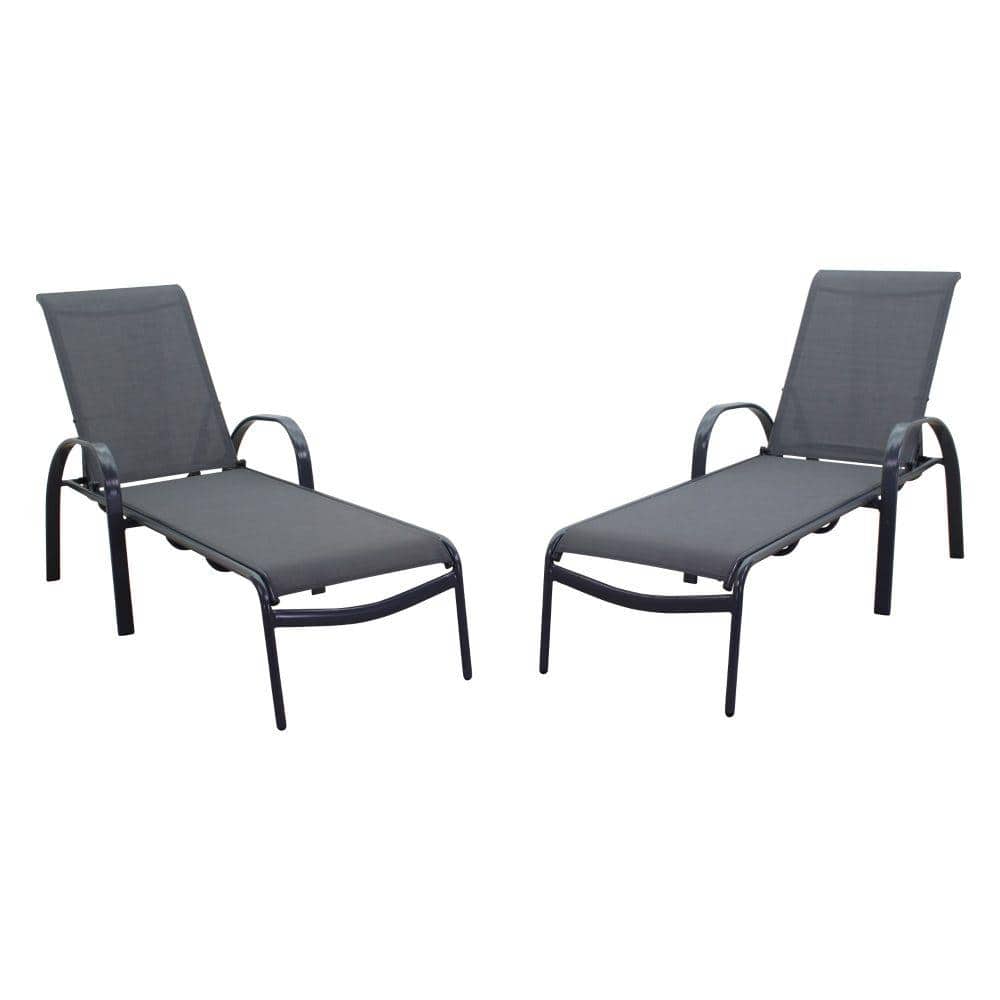 Courtyard Casual Santa Fe Aluminum Outdoor 2 Chaise Lounge Chairs 5165