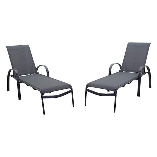 Courtyard Casual Santa Fe Aluminum Outdoor 2 Chaise Lounge Chairs