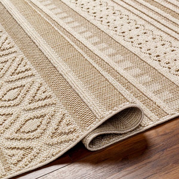 Livabliss Rockport Aqua/Taupe 8 ft. x 10 ft. Modern Indoor/Outdoor