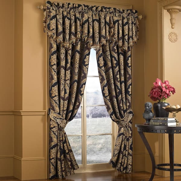Unbranded Reilly Black Polyester 95" Window Panel Pair