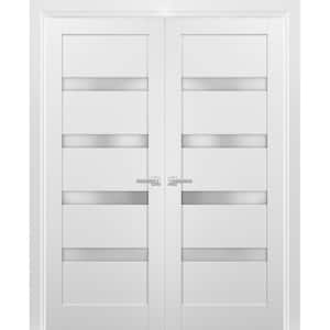 4113 48 in. x 80 in. Single Panel White Finished Pine Wood Interior Door Slab with Hardware