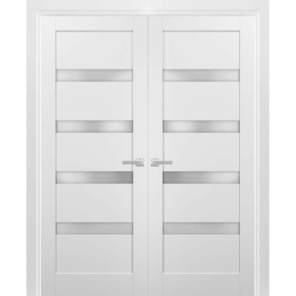 Sartodoors 4113 72 in. x 80 in. Single Panel White Finished Pine Wood Interior Door Slab with Hardware