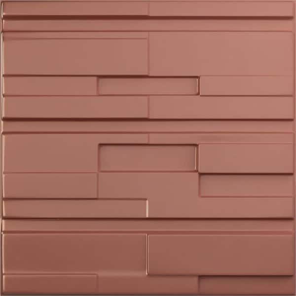 Ekena Millwork 19 5/8 in. x 19 5/8 in. Offset Brick EnduraWall Decorative 3D Wall Panel, Champagne Pink (12-Pack for 32.04 Sq. Ft.)