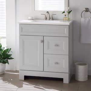 Sedgewood 30.5 in. W x 18.8 in. D x 34.4 in. H Freestanding Bath Vanity in Dove Gray with Arctic Solid Surface Top