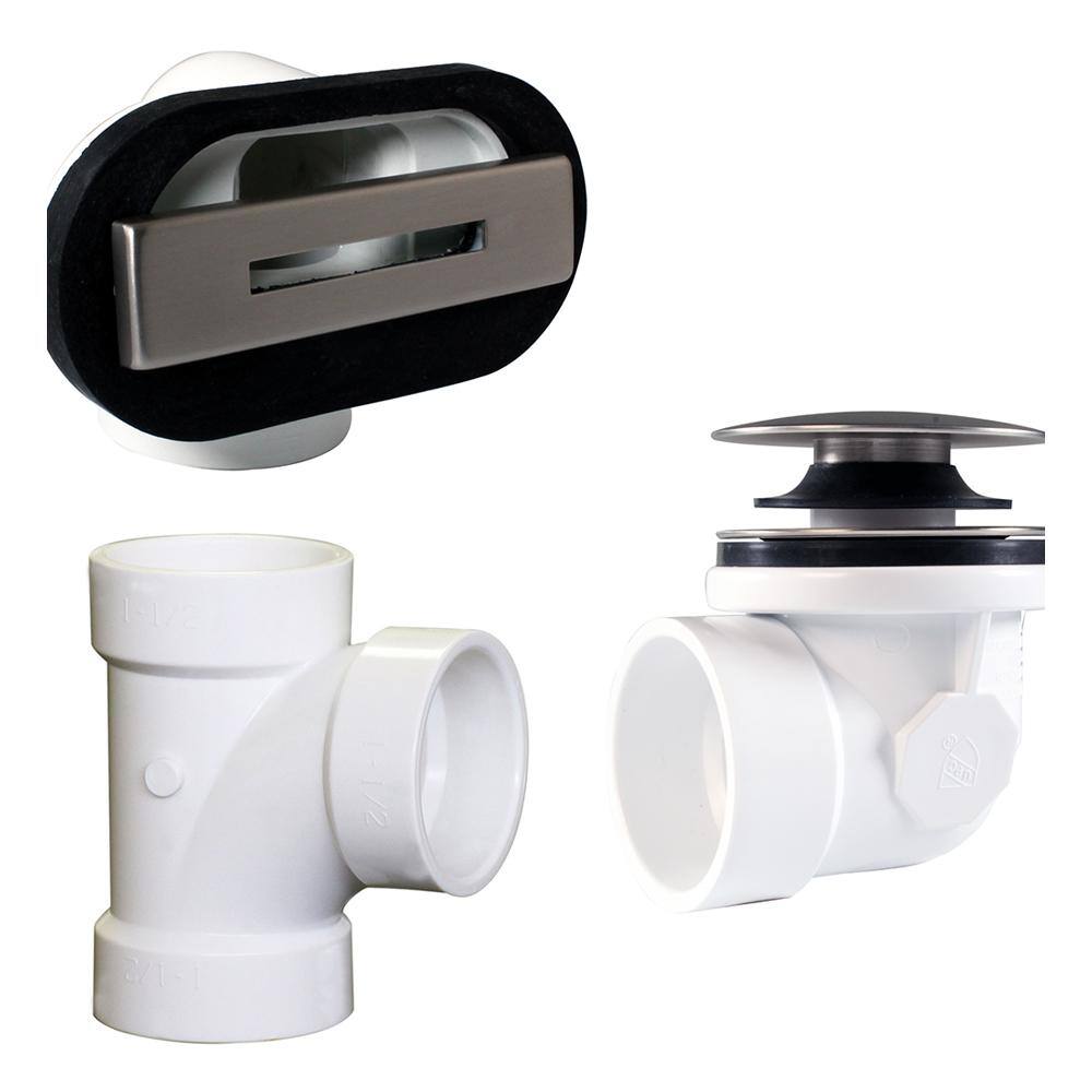 1-1/4 in. Linear Overflow Plumber's Pack with Tee and ADA Tip-Toe Drain in Satin Nickel price history on PriceWatchPro