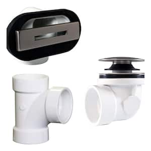 1-1/4 in. Linear Overflow Plumber's Pack with Tee and ADA Tip-Toe Drain in Satin Nickel