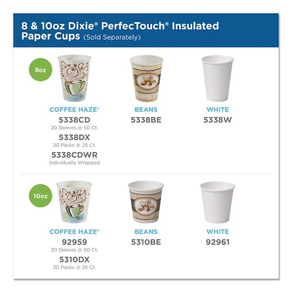 PerfecTouch 16 oz. Disposable Paper Cups, Hot Drinks, Coffee Haze Design,  25 Sleeve, 20 Sleeves / Carton