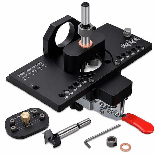 Metal Concealed Hinge Jig with Quick Clamp and Dust Vacuum, Adapter Concealed Door Hinge Jig, Cabinet Hinge Jig