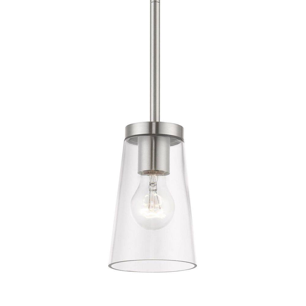 Brushed Nickel Mini Pendant with Clear Glass Shade