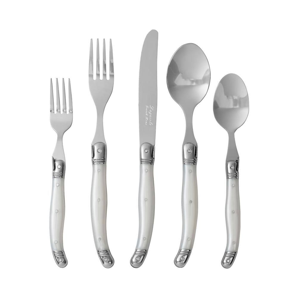 thumbnail image 2 of 16-Piece Stainless Steel Cutlery Set - White ABS Handles - Service For 4 2 of 3