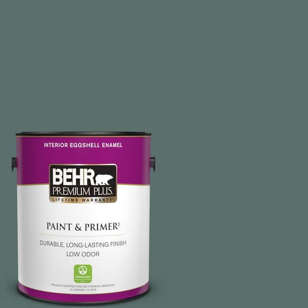 BEHR PREMIUM PLUS 1 gal. #490F-6 Agave Frond Eggshell Enamel Low Odor Interior Paint & Primer