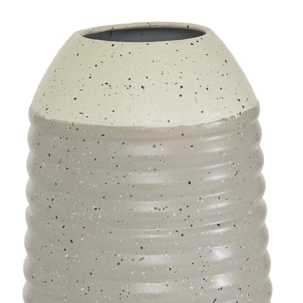 Ripple Textured Multi-Colored Metal Vase Duo 5.9" x 13.95"
