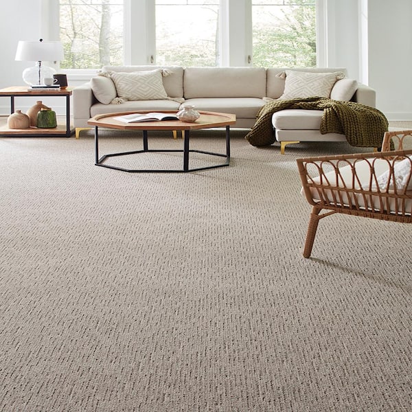 Smooth Summer Delicate Dune Brown 37 oz Polyester Pattern Installed Carpet