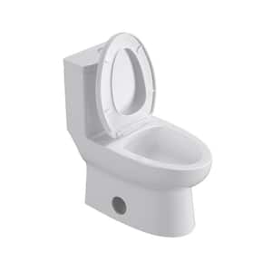 Dual Flush Elongated Standard One Piece Toilet with Comfortable Seat Height White Toilet