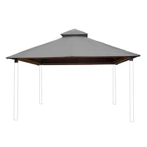 SunDura 12 ft. x 12 ft. Mist Gray Gazebo Canopy Top with Roof Framing and Mounting Hardware Kit