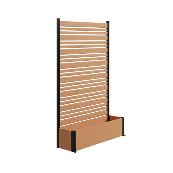 Florence 6 ft. x 4 ft. x 1 ft. Cedar Freestanding Wood Tek Vinyl Privacy Screen and Planter Box Kit