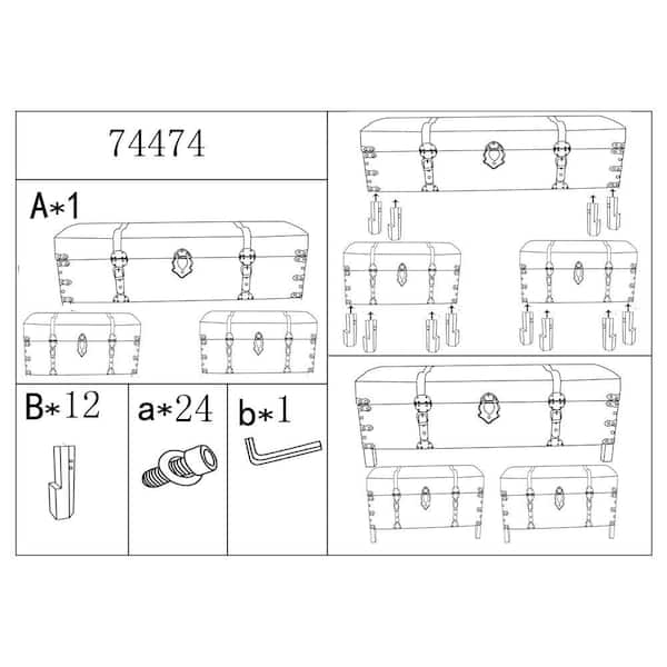 Jones Brown Storage Traditional Bedroom Bench (Set of 3)