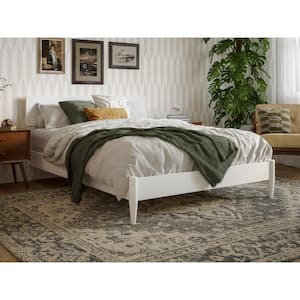 Aria White Solid Wood Frame Full Modern Low Profile Platform Bed