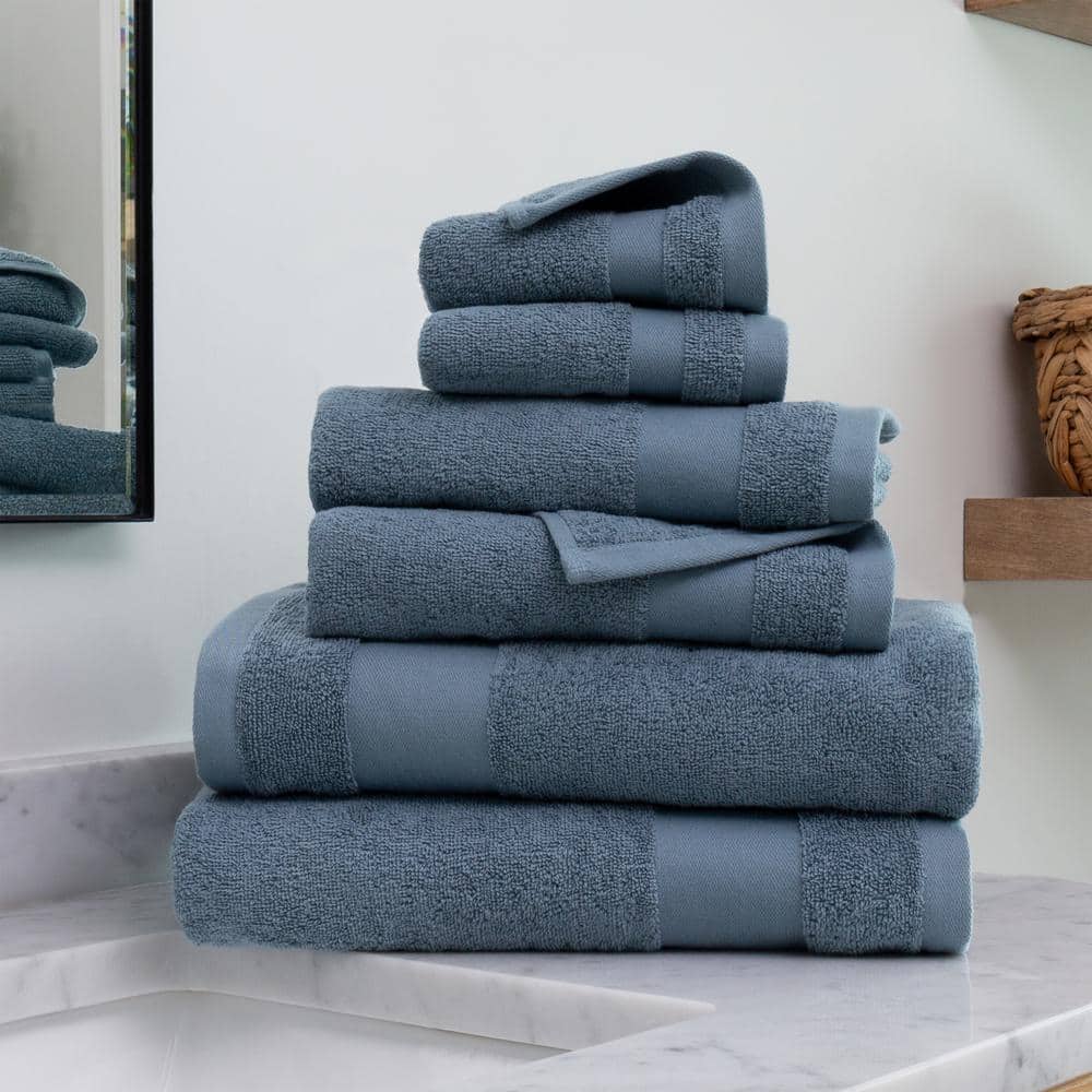 Becky Cameron 6-Piece Light Blue Ultra Soft Cotton Bath Towel Set IH ...
